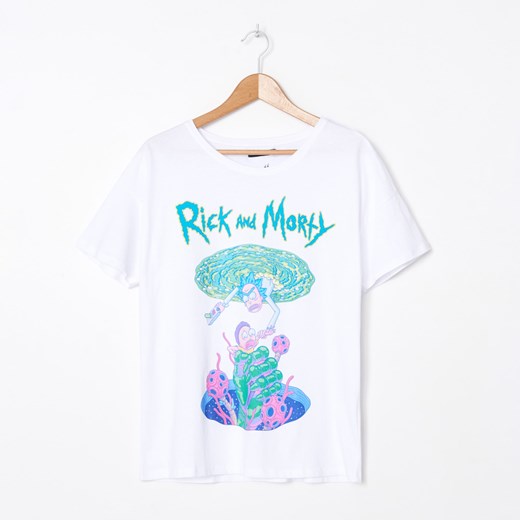 House - Koszulka z nadrukiem Rick and Morty - Biały House M okazyjna cena House