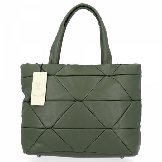 Shopper bag zielona Herisson elegancka bez dodatków matowa 