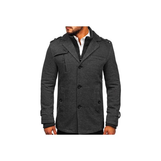 Szary płaszcz męski zimowy Denley 88802 M promocja Denley