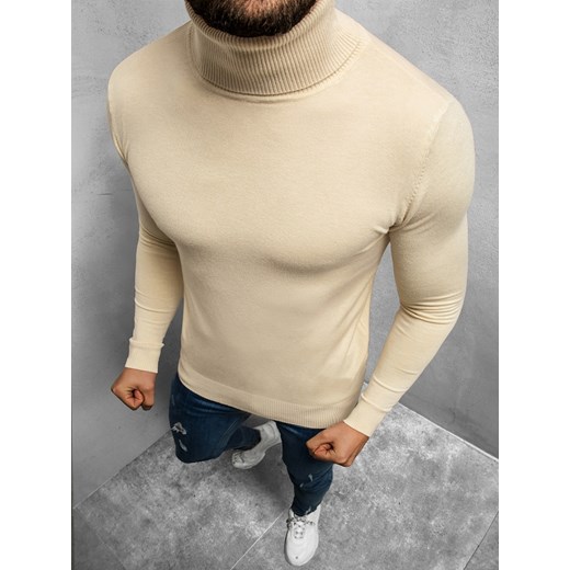 SWETER MĘSKI GOLF JASNO-BEŻOWY OZONEE TMK/YY02/22Z Ozonee M promocja ozonee.pl