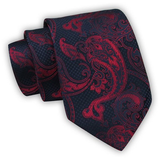 Krawat Alties (7 cm) - Granatowy w Duży Orientalny Wzór KRALTS0584 ze sklepu JegoSzafa.pl w kategorii Krawaty - zdjęcie 123136682