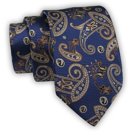 Krawat Alties (7 cm) - Niebieski w Duży Wzór Paisley KRALTS0583 Alties JegoSzafa.pl