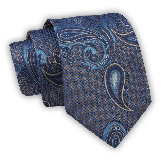 Krawat Alties (7 cm) - Wzór w Duże Paisley, Niebieski KRALTS0571 ze sklepu JegoSzafa.pl w kategorii Krawaty - zdjęcie 123136720
