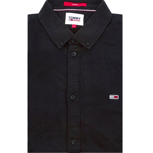 KOSZULA MĘSKA TOMMY HILFIGER JEANS STRETCH OXFORD BLACK SLIM FIT Tommy Jeans M okazyjna cena zantalo.pl