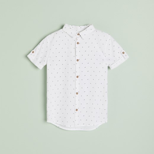 Reserved - Koszula z mikroprintem - Biały Reserved 170 Reserved