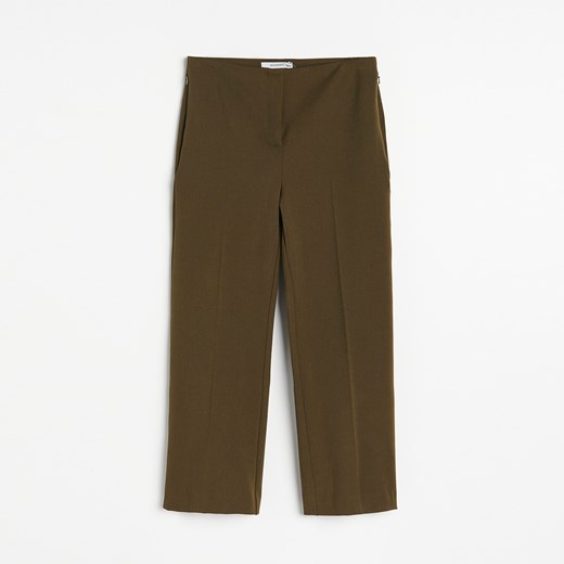 Reserved - Eleganckie spodnie w kolorze khaki - Khaki Reserved 42 wyprzedaż Reserved