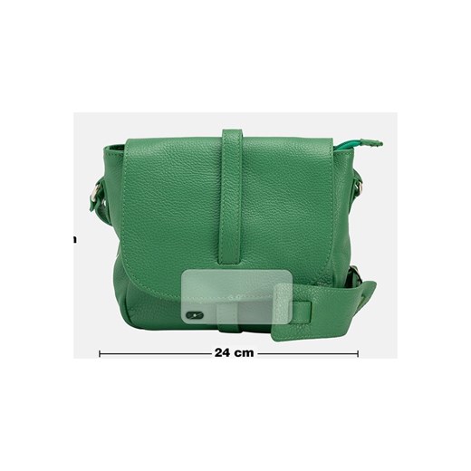 Skórzana torebka "Mella" w kolorze zielonym - 24 x 20 x 9 cm Anna Morellini onesize Limango Polska okazyjna cena