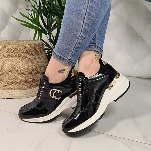 Sneakersy Damskie Karino Czarne lakierowane 3711-090-P Karino Arturo-obuwie
