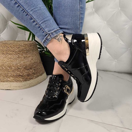 Sneakersy Damskie Karino Czarne lakierowane 3711-090-P Karino Arturo-obuwie