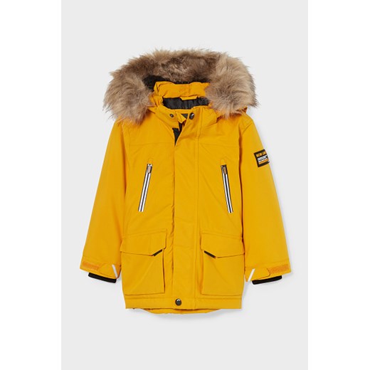 C&A Parka z kapturem-materiał z recyklingu, żółty, Rozmiar: 98 Palomino 110 C&A