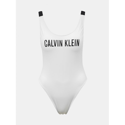 Calvin Klein biały jednoczęściowy strój kąpielowy Scoop Back One Piece-RP - XS Calvin Klein XS promocyjna cena Differenta.pl