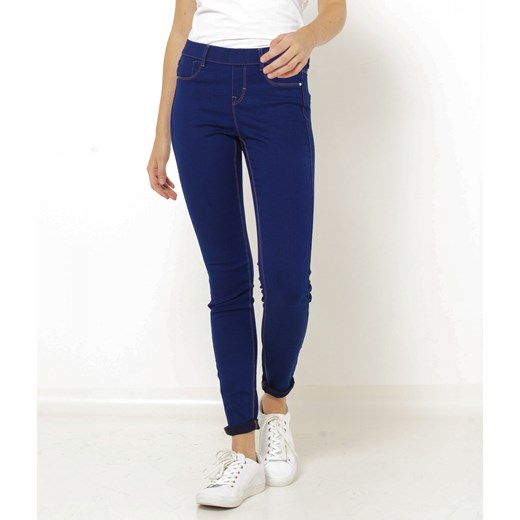 Granatowe jeansy damskie Camaieu 