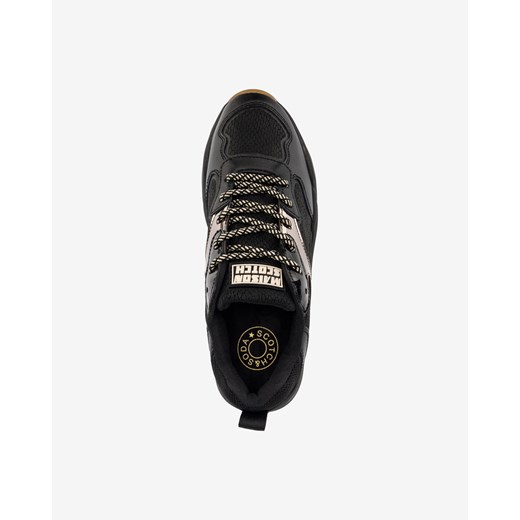 Czarne buty sportowe męskie SCOTCH&SODA ze skóry jesienne sznurowane 