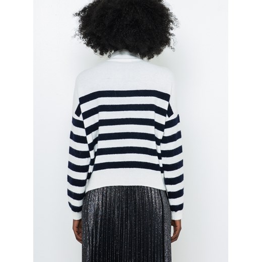 Sweter damski Camaieu z golfem w paski 