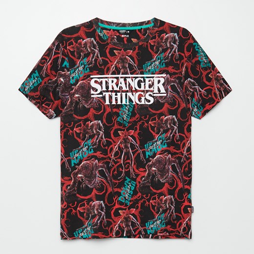 Cropp - Koszulka Stranger Things - Czarny Cropp S wyprzedaż Cropp