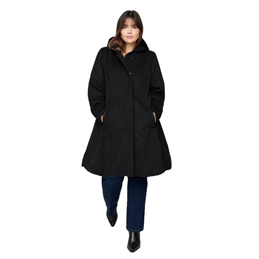 ZIZZI CZARNY PŁASZCZ BOMBKA WEŁNA 758A Zizzi 52 MY SIZE