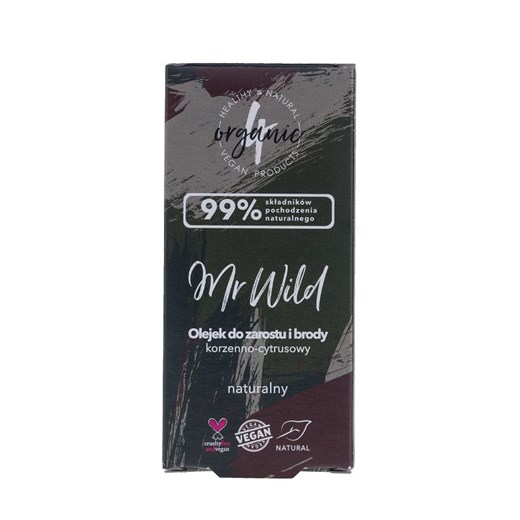 4Organic Mr Wild Naturalny olejek do zarostu i brody korzenno-cytrusowy 30ml 4organic 30 ml SuperPharm.pl