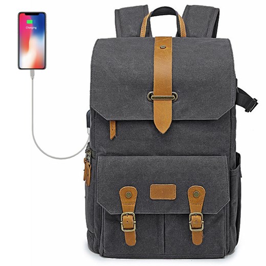 Plecak fotograficzny Ansel XL na aparat + laptopa 14,1" retro z USB Kolor: grafitowy Inbag.pl
plecaki, Torby I Etui inBag.pl
