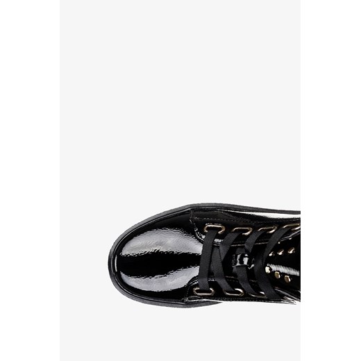 Botki Sergio Leone lakierowane wiązane wstążką czarne PB210 Sergio Leone 37 promocyjna cena Casu.pl