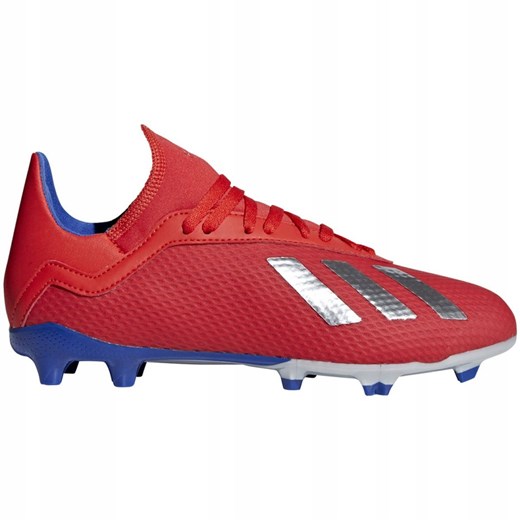 Buty piłkarskie adidas X 18.3 Fg Jr BB9371 czerwone wielokolorowe 36 2/3 ButyModne.pl