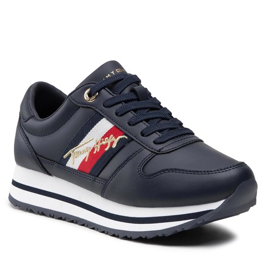 Sneakersy TOMMY HILFIGER - Th Signature Runner Sneaker FW0FW05218 Desert Sky DW5 Tommy Hilfiger 39 wyprzedaż eobuwie.pl