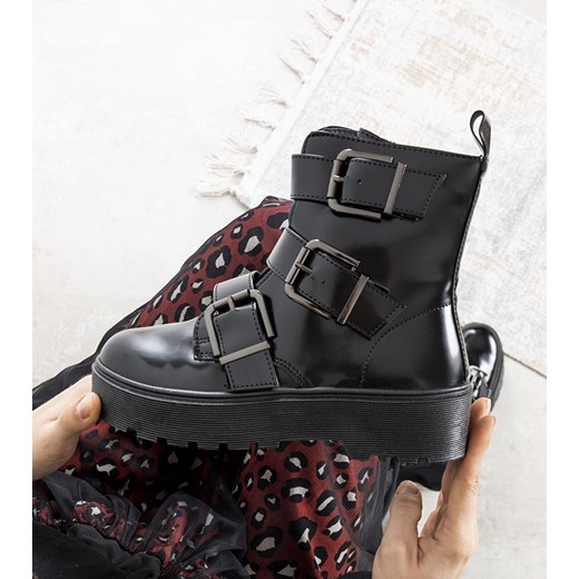 Czarne botki na platformie Austin 37 gemre