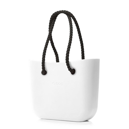 O bag biały torebka Bianco z długimi czarnymi linami O Bag Differenta.pl