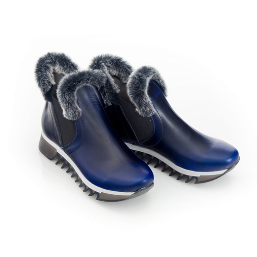 ocieplane botki - skóra naturalna - model 485 - kolor niebieska przecierka Zapato 39 zapato.com.pl