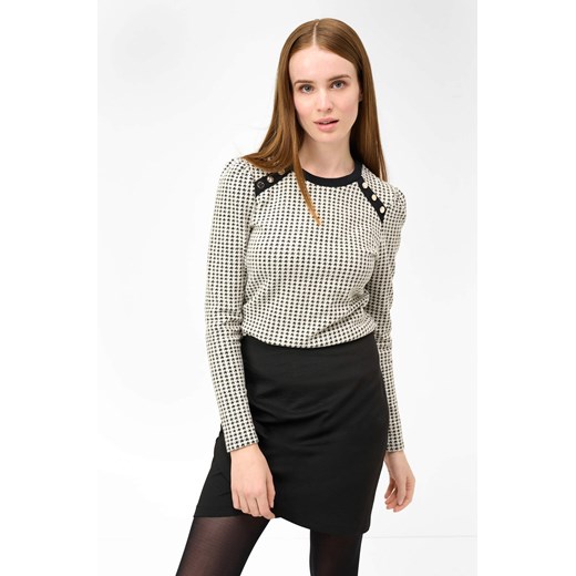Żakardowa koszulka w pepitkę XS orsay.com
