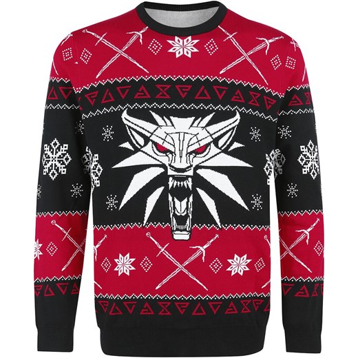 The Witcher 3 - Dreaming Of A White Wolf - Christmas jumper - czarny XL EMP