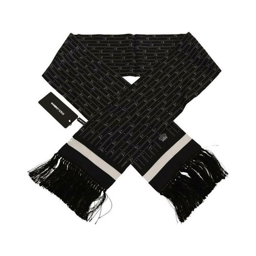 Dolce & Gabbana, Silk Crown Fringes Mens Wrap Scarf Czarny, male, rozmiary: One size Dolce & Gabbana ONESIZE wyprzedaż showroom.pl