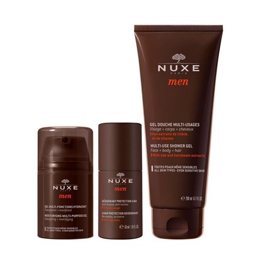 Nuxe Men XMASS (Żel nawilżający do twarzy 50ml + Dezodorant 50ml + Żel pod prysznic 200ml) Nuxe  SuperPharm.pl