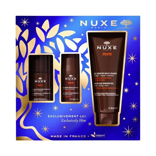 Nuxe Men XMASS (Żel nawilżający do twarzy 50ml + Dezodorant 50ml + Żel pod prysznic 200ml) Nuxe  SuperPharm.pl