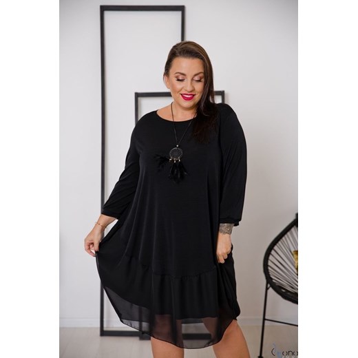 Czarna Sukienka APPRI Plus Size 44/50 TONO