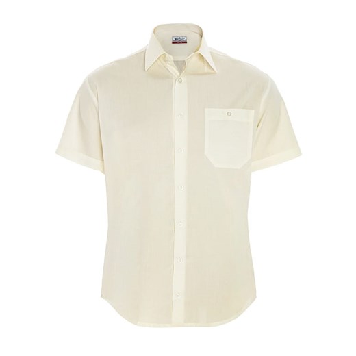 Bodara Koszula ekri męska Regular z krótkim rękawem ze sklepu ATELIER-ONLINE w kategorii Koszule męskie - zdjęcie 124181563