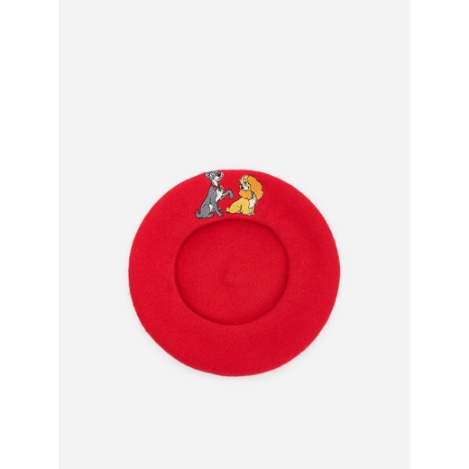 Reserved - Wełniany beret z haftem Zakochany Kundel - Czerwony Reserved M/L promocja Reserved