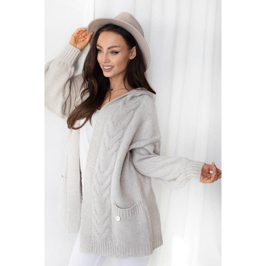 Kardigan Di Gioia taupe Merg uniwersalny wyprzedaż merg.pl