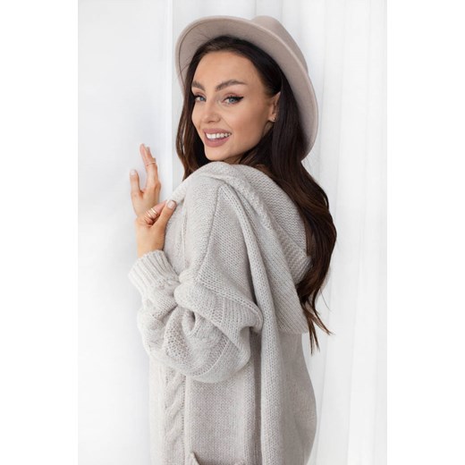 Kardigan Di Gioia taupe Merg uniwersalny okazja merg.pl