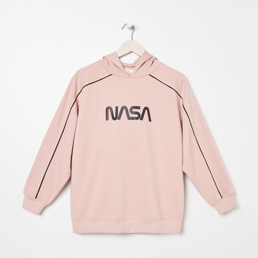 Sinsay - Bluza z kapturem NASA - Różowy Sinsay XL Sinsay wyprzedaż