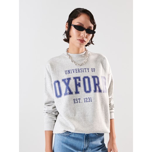 Sinsay - Bluza z nadrukiem - Jasny szary Sinsay L Sinsay