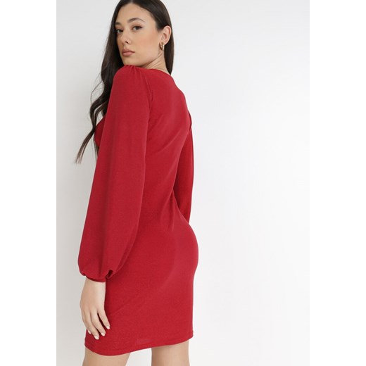 Bordowa Sukienka Alcona L Born2be Odzież