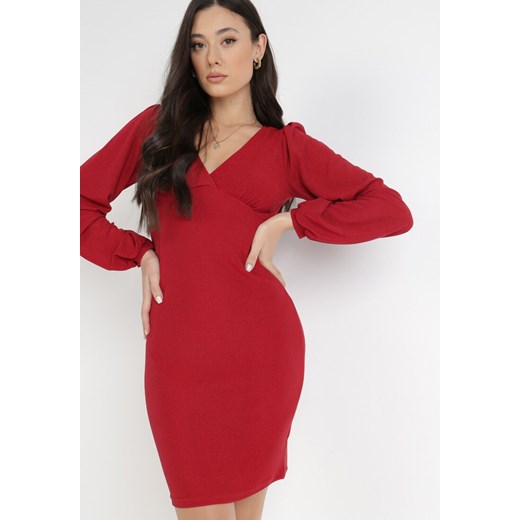 Bordowa Sukienka Alcona L Born2be Odzież
