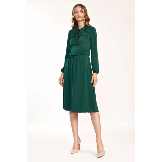 Zielona sukienka z fontaziem - S186 Nife XL (42) Świat Bielizny