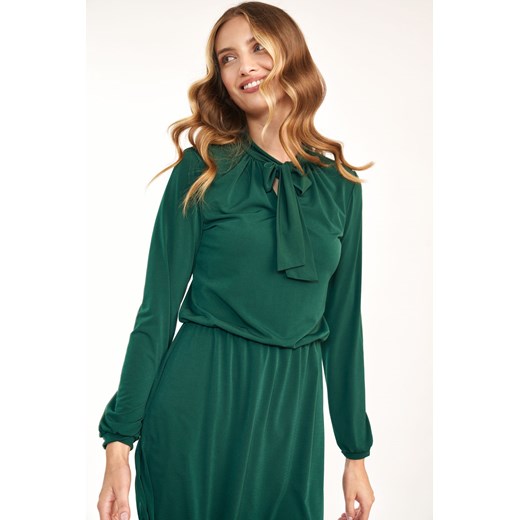 Zielona sukienka z fontaziem - S186 Nife XL (42) Świat Bielizny