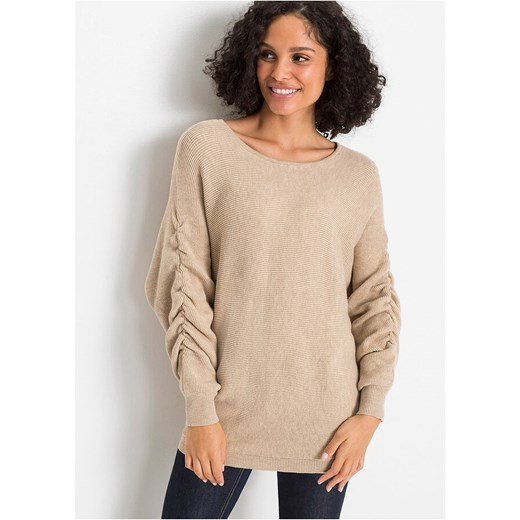 Sweter z marszczonymi rękawami | bonprix 44/46 bonprix