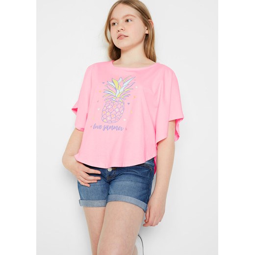 Shirt plażowy dziewczęcy z bawełny organicznej | bonprix 152/158 promocyjna cena bonprix