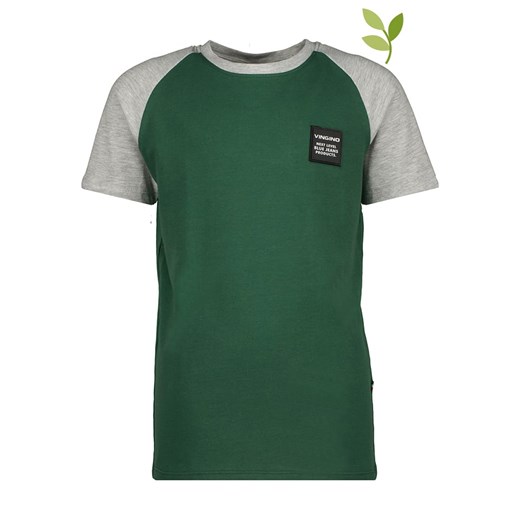 T-shirt chłopięce zielony Vingino z aplikacją z krótkim rękawem 