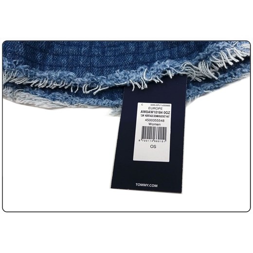 TOMMY HILFIGER DAMSKI KAPELUSZ TJW HERITAGE DENIM BUCKET HAT JEANS AW0AW10184 UNI okazyjna cena messimo
