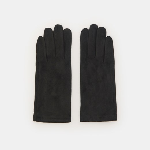 Sinsay - Rękawiczki z imitacji zamszu - Czarny Sinsay S/M Sinsay