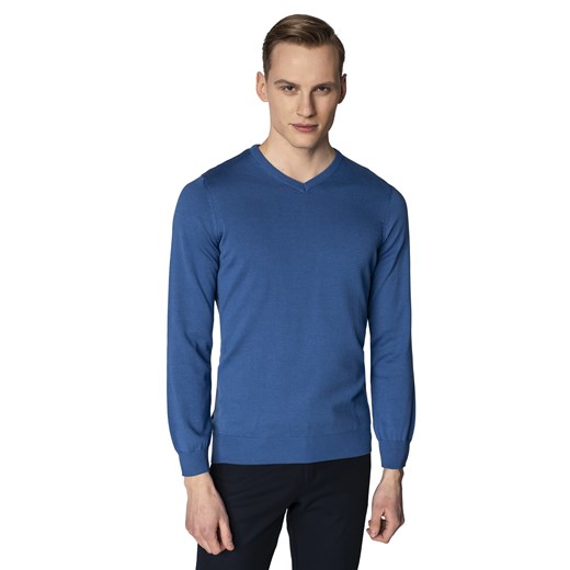 Niebieski sweter męski w serek Recman VITTEL Recman L Eye For Fashion